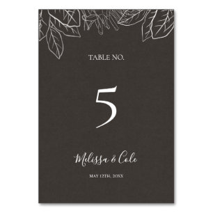 Rustic Winter Charcoal Table Number