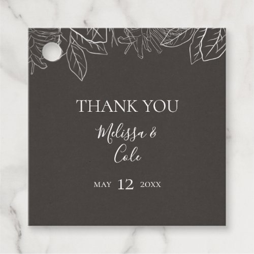 Rustic Winter  Charcoal Thank You Favor Tags