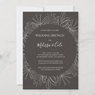 Rustic Winter Charcoal Wedding Brunch Invitation