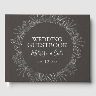 Rustic Winter   Charcoal Wedding Guest Book