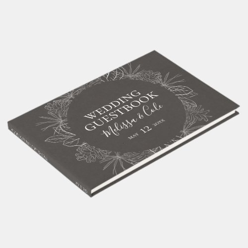 Rustic Winter  Charcoal Wedding Guest Book