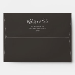 Rustic Winter   Charcoal Wedding Invitation Envelope