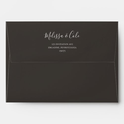 Rustic Winter  Charcoal Wedding Invitation Envelope