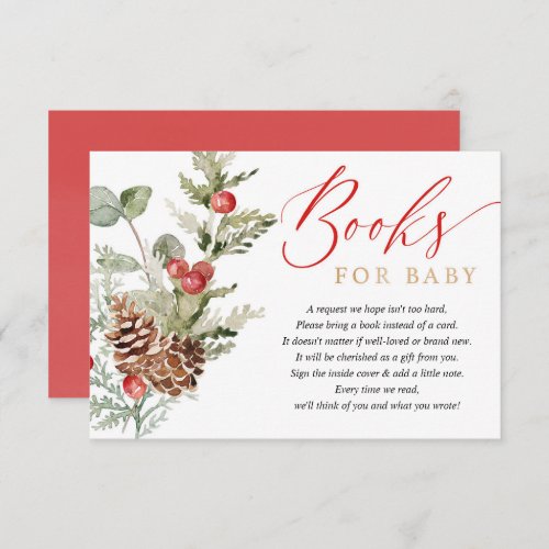 Rustic winter Christmas foliage book request Enclosure Card