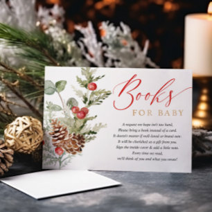 Rustic winter Christmas foliage book request Enclosure Card