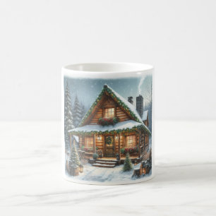 Rustic Winter/Christmas snowy cabin Coffee Mug