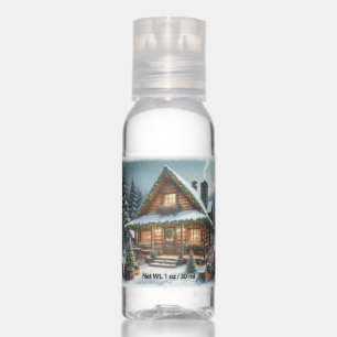 Rustic Winter/Christmas snowy cabin Hand Sanitizer
