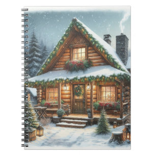 Rustic Winter/Christmas snowy cabin Notebook