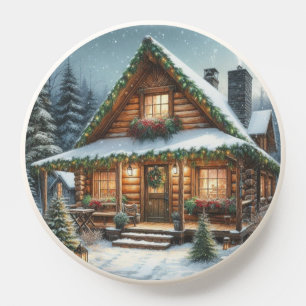 Rustic Winter/Christmas snowy cabin PopSocket