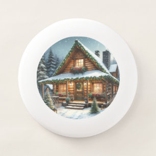 Rustic Winter/Christmas snowy cabin Wham-O Frisbee