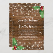 Rustic Winter Christmas Themed Wedding Invitation (Front/Back)