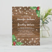 Rustic Winter Christmas Themed Wedding Invitation (Standing Front)