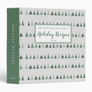 Rustic Winter Christmas Trees Holiday Recipe 3 Ring Binder