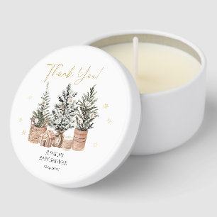 Rustic Winter Christmas trees Mini Candle Favors