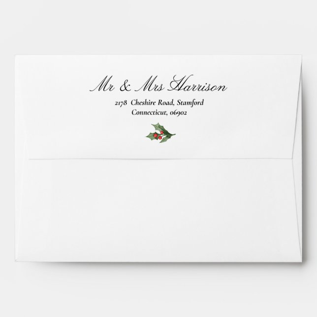 Rustic Winter Christmas Wedding  Envelope (Back (Top Flap))