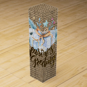 Rustic Winter Composition Christmas Wine Box