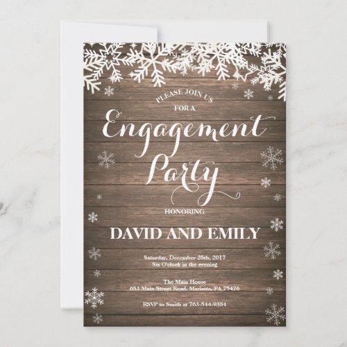 Rustic Winter Engagement Party Invitation