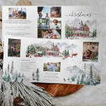 Rustic Winter Farmhouse | 8 Photo Christmas Tri-Fold Invitation<br><div class="desc">Send your family and friends a unique newsletter style holiday card with your favorite family photos. Simply add your details on this easy-to-use template to make it a one-of-a-kind Christmas card. Add your custom wording to this design by using the "Edit this design template" boxes on the right-hand side of...</div>