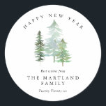 Rustic winter forest elegant chic Christmas Classic Round Sticker<br><div class="desc">Rustic winter forest elegant chic modern minimal Christmas stickers. Part of a stylish modern suite.</div>