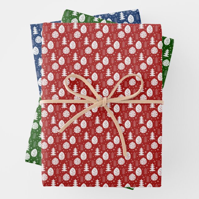Rustic Winter Forest Holiday Wrapping Sheets (In situ)