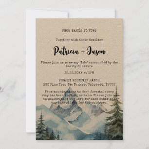 Rustic Winter Forest Mountain Outdoorsy Wedding  Invitation
