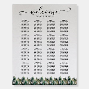 Rustic Winter Forest Wedding Seating Chart (16x20) Foam Board