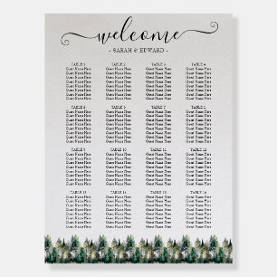 Rustic Winter Forest Wedding Seating Chart Foam Bo Foam Board