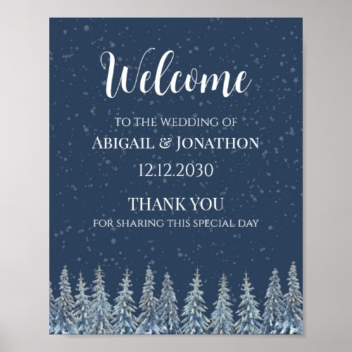 Rustic Winter Forest Wedding Welcome