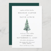 Rustic Winter Forest Woodland Pine Wedding Invitation