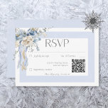 Rustic Winter Frosty Blue & White Floral RSVP Card<br><div class="desc">Introducing our exquisite winter floral wedding response card, a celebration of love amidst the enchanting beauty of the season. With its icy blue and white double frame, this invitation exudes elegance and sophistication. Soft blue and white watercolor winter floral bouquets, adorned with delicate touches of yellow, tan, and green, grace...</div>