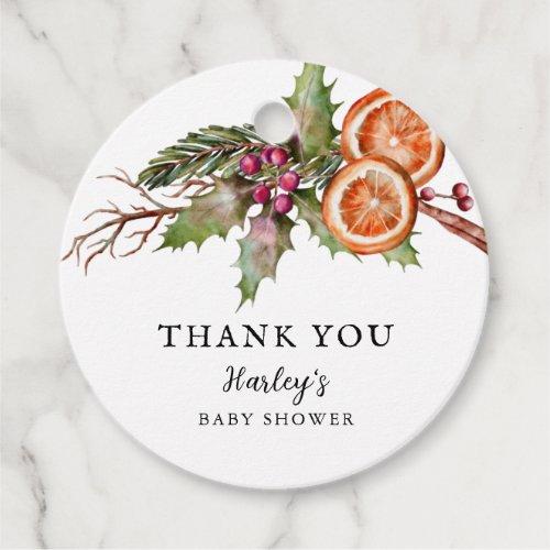 Rustic Winter Gender Neutral Baby Shower Favor Tags