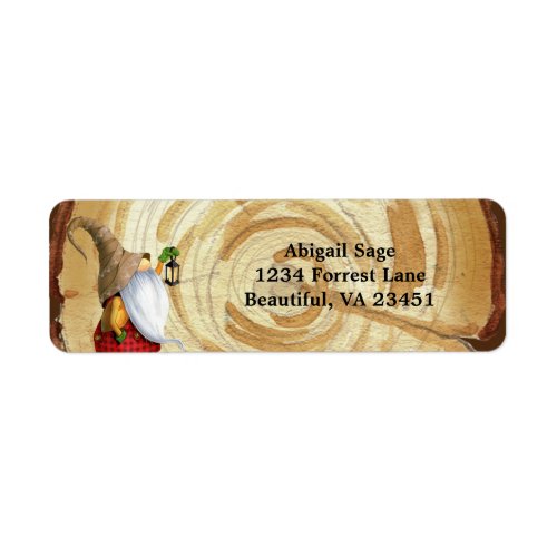 Rustic Winter Gnome and Tree Christmas Address Label