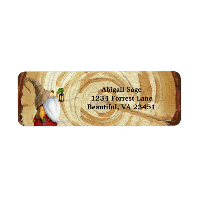 Winter Rustic Labels Rustic Winter Gnome and Tree Christmas Address Label | Zazzle