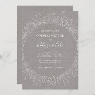 Rustic Winter Grey Couples Shower Invitation