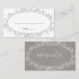 Rustic Winter   Grey Flat Wedding Place Card