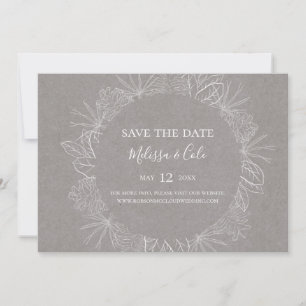 Rustic Winter   Grey Horizontal Save the Date