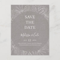 Rustic Winter | Grey Save The Date Postcard