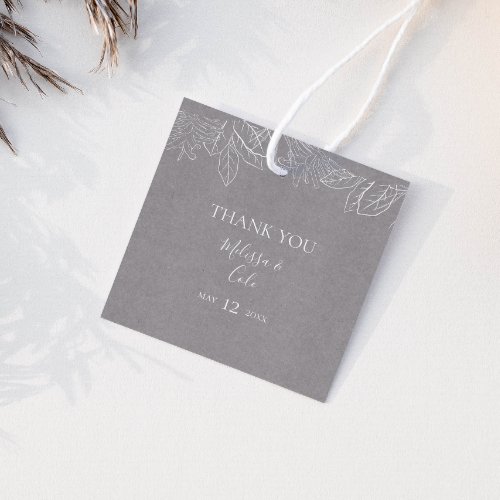 Rustic Winter  Grey Thank You Favor Tags
