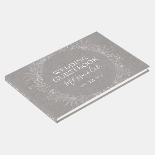 Rustic Winter  Grey Wedding Guest Book