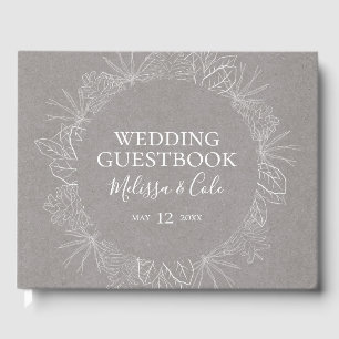 Rustic Winter   Grey Wedding Guest Book
