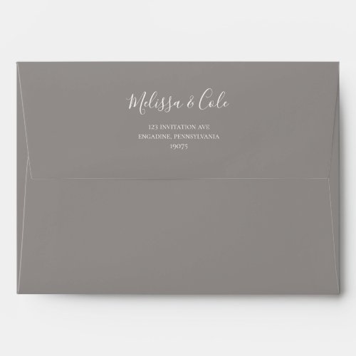 Rustic Winter  Grey Wedding Invitation Envelope