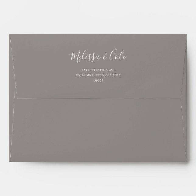 Rustic Winter | Grey Wedding Invitation Envelope (Back (Top Flap))