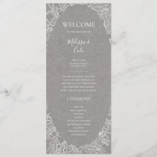 Rustic Winter Grey Wedding Program