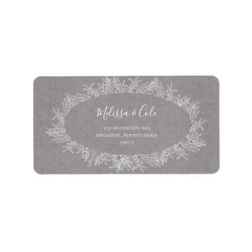 Rustic Winter  Grey Wedding RSVP Address Labels