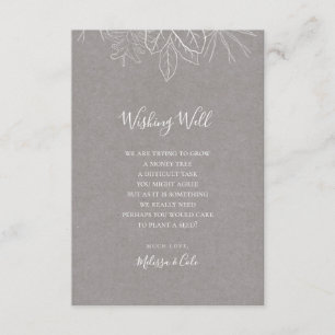 Rustic Winter Grey Wedding Wishing Well Card