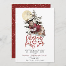 rustic winter holiday Christmas party invitation