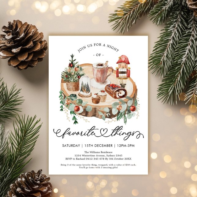 Rustic Winter Holiday Favorite Things Party Invitation (Creator Uploaded)