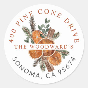 Rustic Winter Holiday Party  Classic Round Sticker