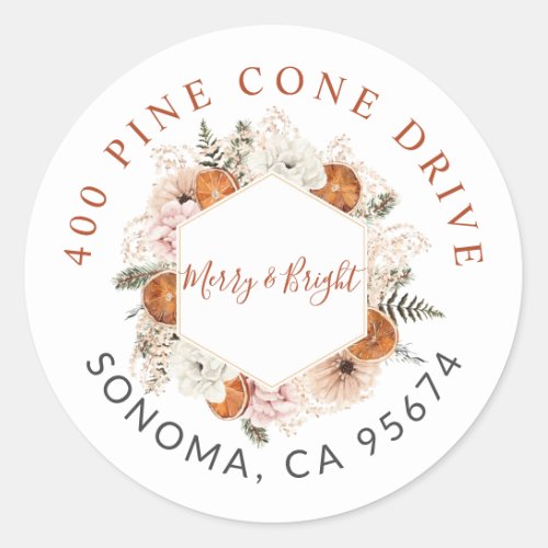 Rustic Winter Holiday Party  Classic Round Sticker