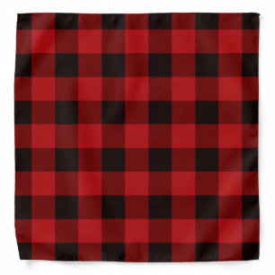 rustic winter holiday red black buffalo plaid bandana